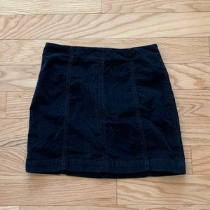 Free people navy corduroy mini skirt